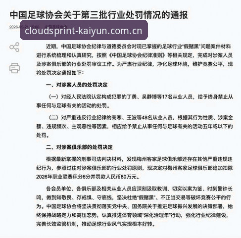 中国足协第三批禁足名单深度解读指南——从开云体育平台视角看足坛整治风暴